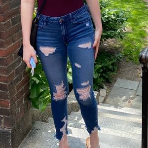 American Eagle ripped skinny jeans, size 8